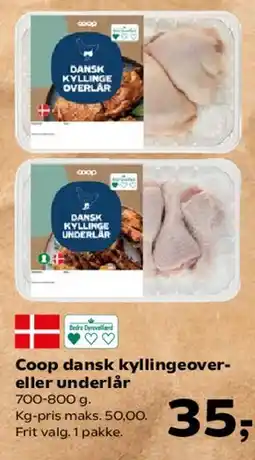 SuperBrugsen Coop dansk kyllingeover- eller underlår tilbud