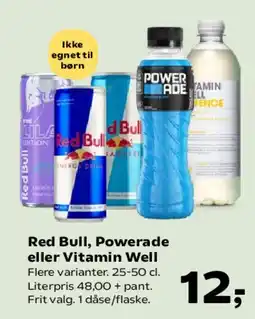 SuperBrugsen Red Bull, Powerade eller Vitamin Well tilbud