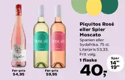 SuperBrugsen Piquitos Rosé eller Spier Moscato tilbud