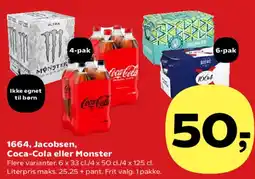 SuperBrugsen 1664, Jacobsen, Coca‑Cola eller Monster tilbud