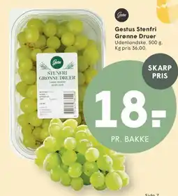SPAR Gestus Stenfri Grønne Druer tilbud