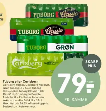SPAR Tuborg eller Carlsberg (ramme) tilbud