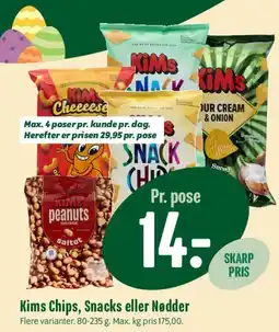 Min Købmand Kims Chips, Snacks eller Nødder tilbud