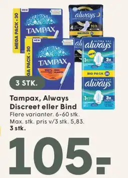 SPAR Tampax, Always Discreet eller Bind tilbud