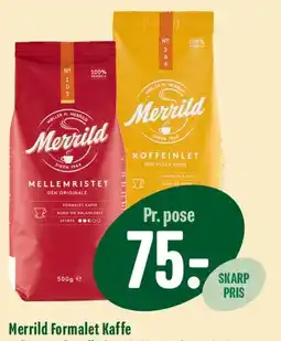 Min Købmand Merrild Formalet Kaffe tilbud