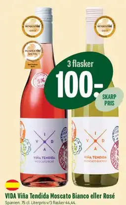 Min Købmand VIDA Viña Tendida Moscato Bianco eller Rosé tilbud