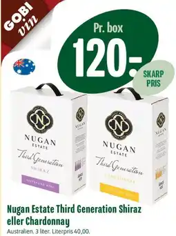Min Købmand Nugan Estate Third Generation Shiraz eller Chardonnay tilbud