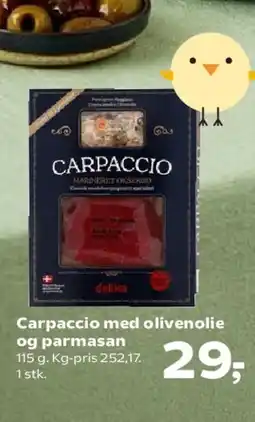 Kvickly Carpaccio med olivenolie og parmesan tilbud