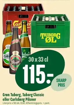 Min Købmand Grøn Tuborg, Tuborg Classic eller Carlsberg Pilsner tilbud