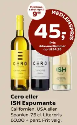 Kvickly Cero eller ISH Espumante tilbud