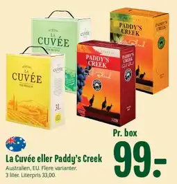 Min Købmand La Cuvée eller Paddy's Creek tilbud