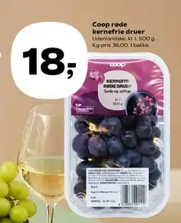 Kvickly Coop røde kernefrie druer tilbud