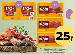 Kvickly Tulip Original Bacon (skiver eller tern) tilbud