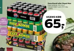 Kvickly Faxe Kondi eller Pepsi Max tilbud
