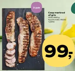 Kvickly Coop mørbrad af gris tilbud