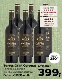 Kvickly Torres Gran Coronas 6 flasker tilbud