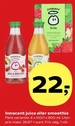 Kvickly Innocent juice eller smoothie tilbud