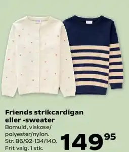 Kvickly Friends strikkardigan eller -sweater tilbud