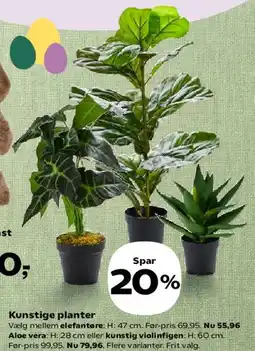Kvickly Kunstige planter tilbud