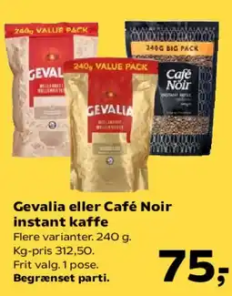 Kvickly Gevalia eller Café Noir instant kaffe tilbud