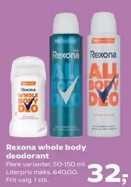 Kvickly Rexona whole body deodorant tilbud