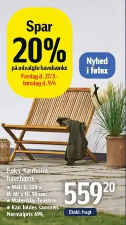 Føtex Kærholm havestol tilbud