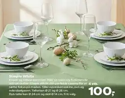 Kvickly Simple White porcelæn (4 stk.) tilbud