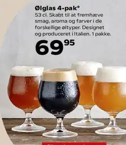Kvickly Ølglas 4-pak tilbud