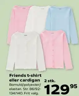 Kvickly Friends t-shirt eller cardigan (2 stk.) tilbud