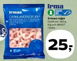 Kvickly Irmas rejer (Grønlandske rejer) tilbud