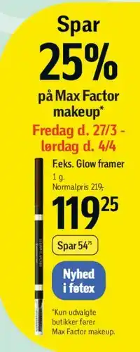 Føtex Max Factor makeup (udvalgte varer) tilbud