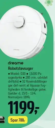 Føtex dreame Robotstøvsuger tilbud