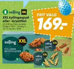 Bilka Salling XXL kyllingespyd eller brystfilet tilbud
