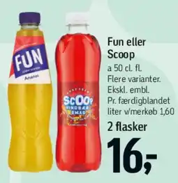 Føtex Fun eller Scoop (2 flasker) tilbud