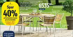 Føtex Kerteminde havebord Ø150 cm med 6 Kerteminde havestole tilbud