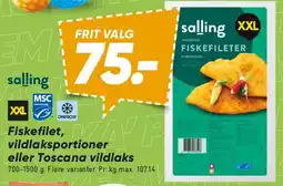Bilka Fiskefileter / villaksportioner / Toscana vildlaks tilbud
