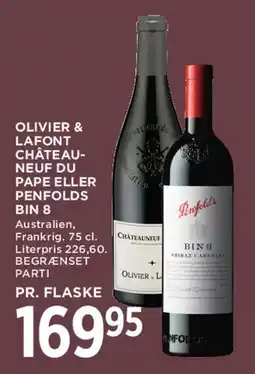 MENY Olivier & Lafont / Château eller Penfolds tilbud