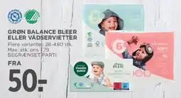 MENY Grøn Balance bleer eller vådservietter tilbud