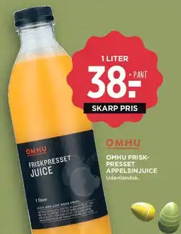 MENY OMHU friskpresset appelsinjuice tilbud