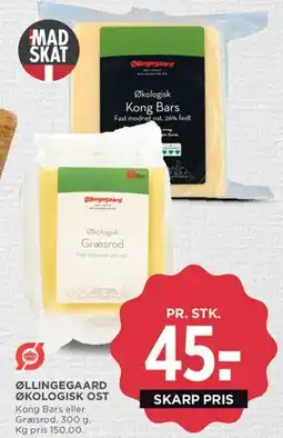 MENY Øllingegaard økologisk ost (Kong Bars / Græsrod) tilbud