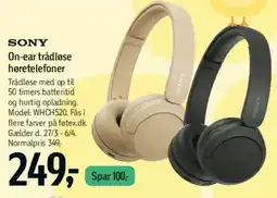 Føtex Sony on-ear trådløse høretelefoner tilbud