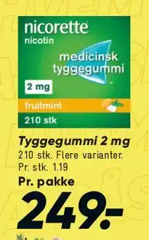 Bilka Nicorette tyggegummi 2 mg tilbud