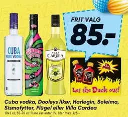 Bilka Udvalgte flasker (Cuba vodka, Dooleys, Harlequin m.fl.) tilbud