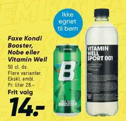 Bilka Faxe Kondi Booster, Nobe eller Vitamin Sport tilbud