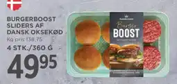 MENY BurgerBoost sliders af dansk oksekød 4 stk./360 g tilbud