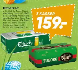 Bilka 3 kasser øl (Carlsberg / Tuborg) tilbud