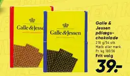 Bilka Galle & Jessen pålægschokolade tilbud