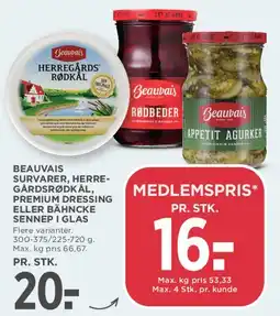 MENY Beauvais - sylte/glasvarer tilbud