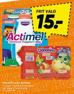 Bilka Actimel / Danonino (yoghurt drinks) tilbud