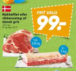 Bilka Nakkefilet eller ribbensteg af dansk gris tilbud